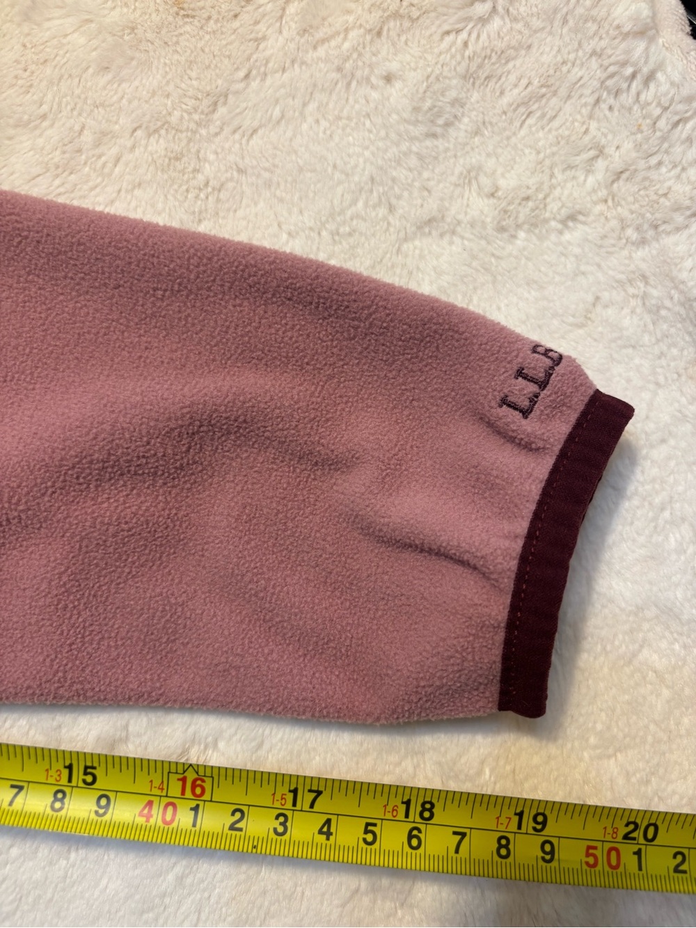 L.L. Bean Fleece Pullover Large 2-Tone Burgundy Trim Cozy Repreve Polyester Soft - Picture 16 of 16